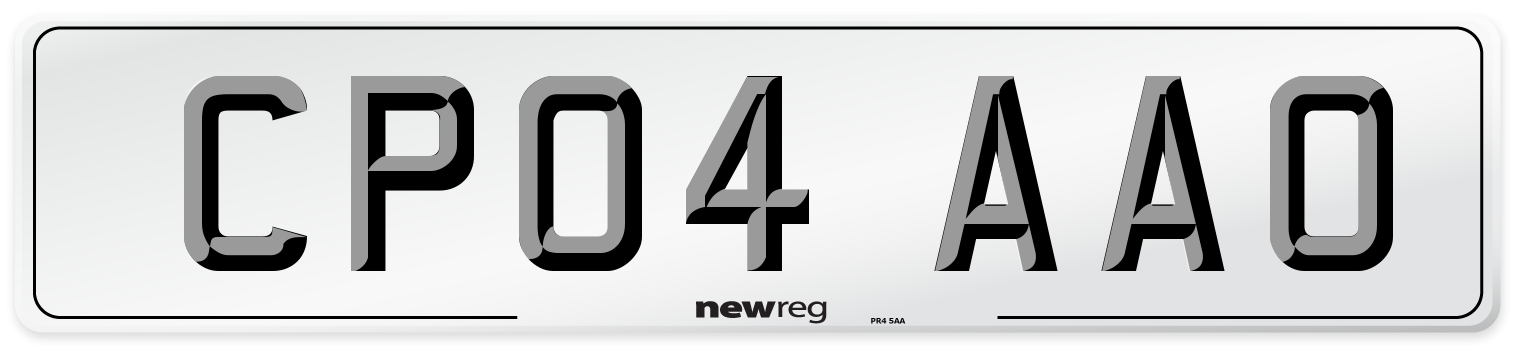 CP04 AAO Number Plate from New Reg